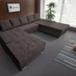 Wixy Giga U sarokkanapé kvarcszürke és taupe szürke színben