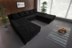 Wixy giga u sarokkanapé fekete és sejtelmes fekete színben 2
