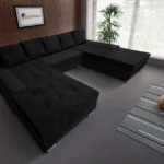Wixy giga u sarokkanapé fekete és sejtelmes fekete színben 2