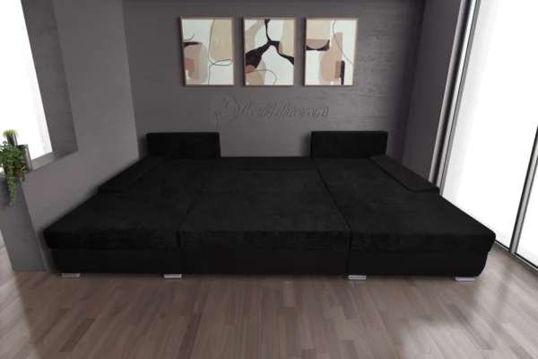 Wixy giga u sarokkanapé kvarcszürke és sejtelmes fekete színben