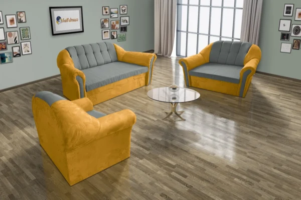 Alíz 3-2-1 ülőgarnitúra selyemfényű arany és óezüst színekben