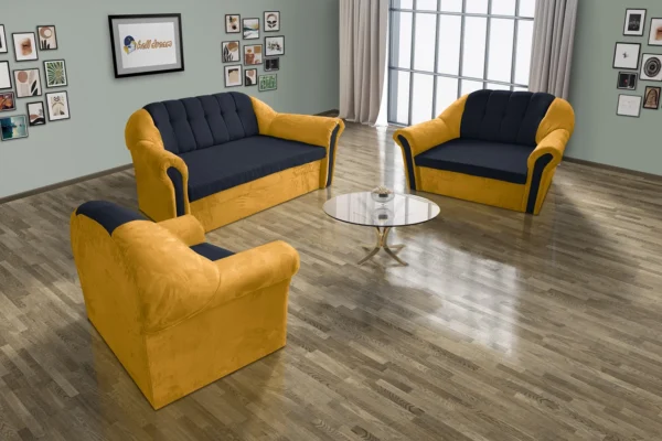 Alíz 3-2-1 ülőgarnitúra selyemfényű arany és ónix színekben