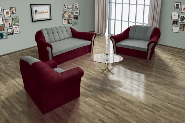 Alíz 3+2+1 ülőgarnitúra fekete meggy és óezüst színekben