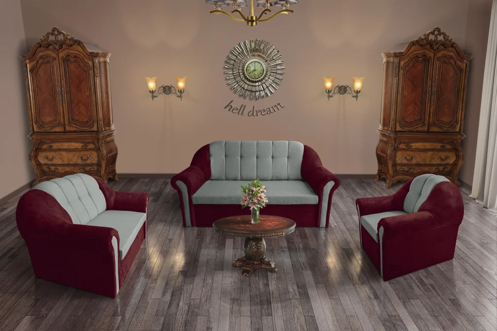 Alíz 3+2+1 ülőgarnitúra fekete meggy és óezüst színekben