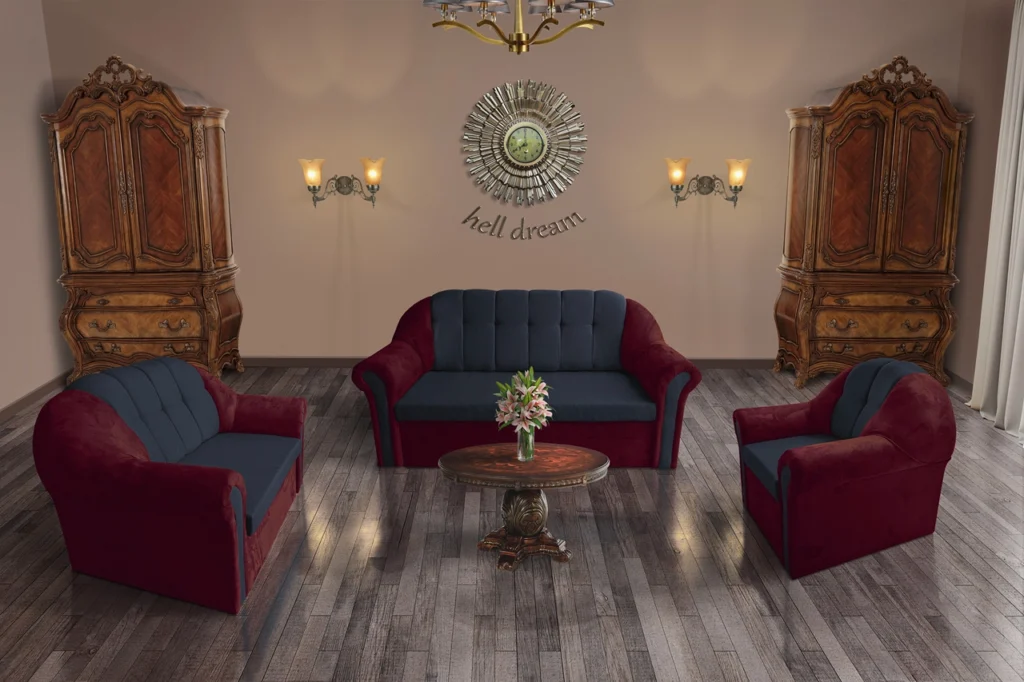 Alíz 3+2+1 ülőgarnitúra fekete meggy és ónix színekben