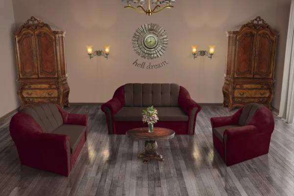 Alíz 3+2+1 ülőgarnitúra fekete meggy és sötét mahagóni színekben Alíz 3+2+1 ülőgarnitúra fekete meggy és sötét mahagóni színekben