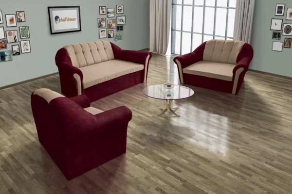 Alíz 3+2+1 ülőgarnitúra fekete meggy és világos fahéj színekben