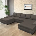 Wixy U Form Mély földszürke ágyazható ülőgarnitúra