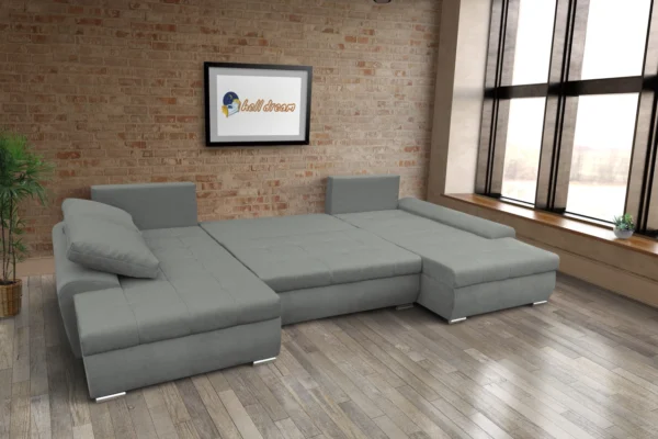 Wixy u form óezüst ágyazható ülőgarnitúra csábító 184x345cm méretben - image 3