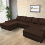 Wixy U Form Sötét mahagóni ágyazható ülőgarnitúra