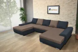 Wixy U Form ónix és pasztell taupe ágyazható ülőgarnitúra