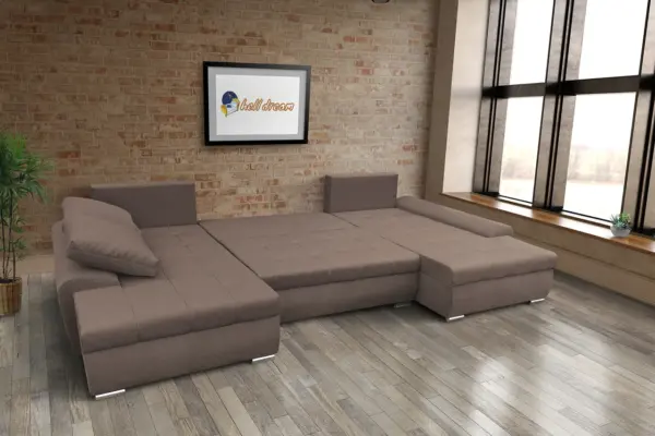 Wixy u form pasztell taupe ágyazható ülőgarnitúra csábító 2 méretben - image 3