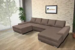 Wixy U Form pasztell taupe ágyazható ülőgarnitúra