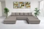 Wixy U Form szamárszürke ágyazható ülőgarnitúra csábító 2 méretben - Image 2