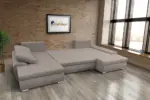 Wixy U Form szamárszürke ágyazható ülőgarnitúra csábító 2 méretben - Image 3