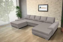 Wixy U Form szamárszürke ágyazható ülőgarnitúra