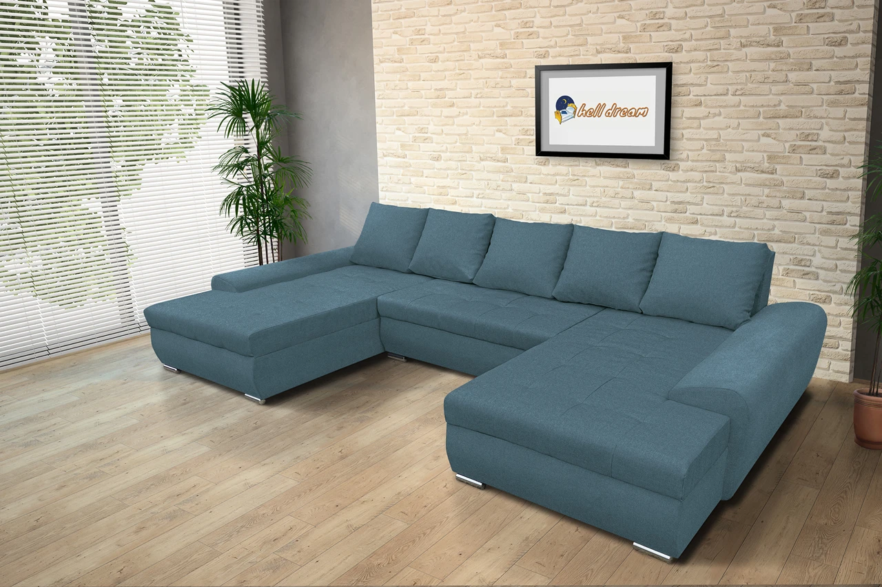 Wixy U Form szürkés kadét ágyazható ülőgarnitúra