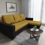 Fáraó sarokkanapé fekete őszarany szövet