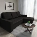 Fáraó sarokkanapé fekete szövet