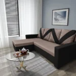 WOW sarokkanapé fekete - pasztell taupe szövet