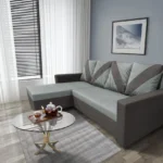 WOW sarokkanapé kvarcszürke - óezüst szövet