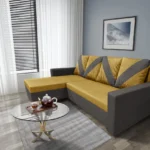 WOW sarokkanapé kvarcszürke - őszarany szövet