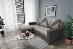 WOW sarokkanapé kvarcszürke - szamárszürke szövet