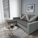 WOW sarokkanapé óezüst - kvarcszürke szövet