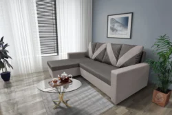 WOW sarokkanapé szamárszürke - kvarcszürke szövet