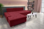Wixy Silver L alakú sarokkanapé ágyazható antik rubintvörös színben csábító 2 méretben - Image 3
