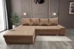 Wixy Silver L alakú sarokkanapé ágyazható halvány taupe színben