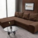 Wixy Silver L alakú sarokkanapé ágyazható havannabarna színben