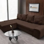 Wixy Silver L alakú sarokkanapé ágyazható kóla színben