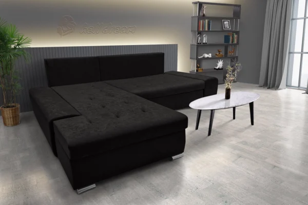 Wixy silver l alakú sarokkanapé ágyazható sejtelmes fekete színben csábító 2 méretben - image 3