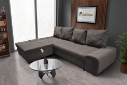 Wixy Silver L alakú sarokkanapé ágyazható taupe szürke színben