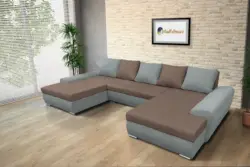 Wixy U Form Óezüst és pasztell taupe ágyazható ülőgarnitúra