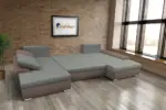 Wixy U Form pasztell taupe és óezüst ágyazható ülőgarnitúra csábító 2 méretben - Image 3