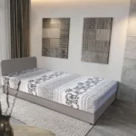 Fáni hagyományos heverő szamárszürke színű szövet és elefántos minta