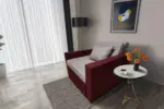Mama ágyneműtartós fotelágy ódon borvörös szamárszürke színben