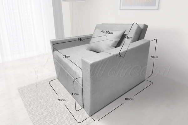 Ágyneműtartós fotelágy méret