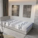 Fáni hagyományos heverő ezüst serlegszürke színű szövet és elefántos minta mágikus 90x200 cm fekvőfelülettel