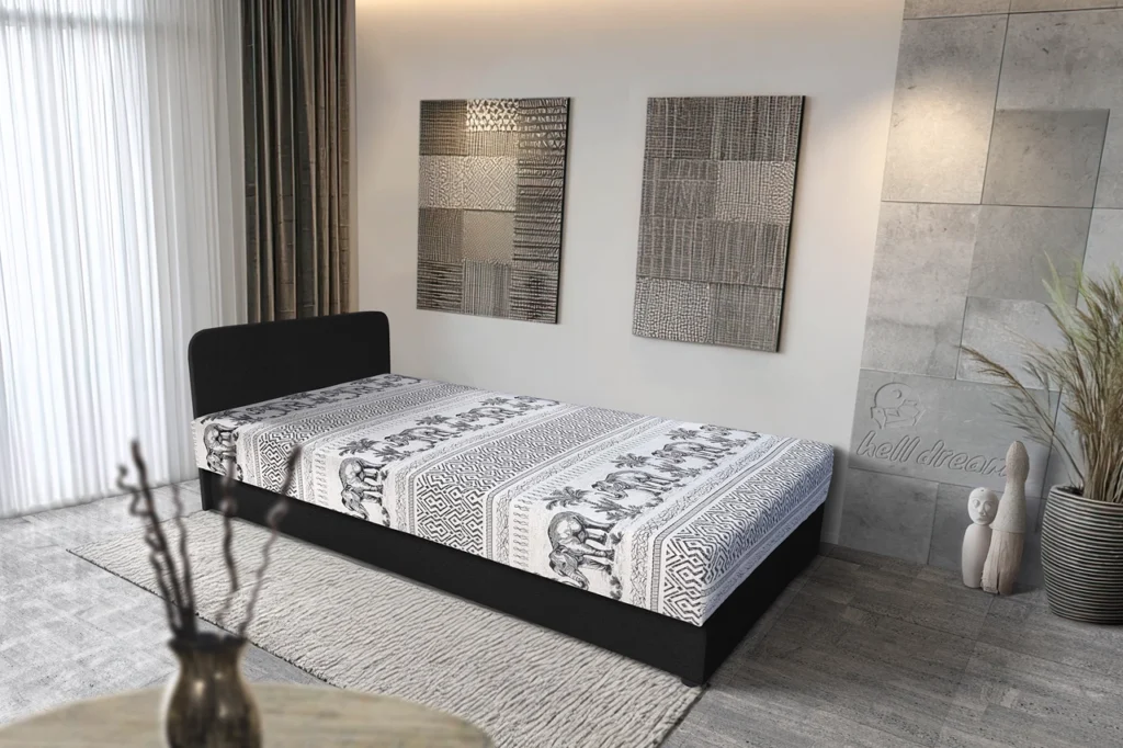 Fáni hagyományos heverő fekete színű szövet és elefántos minta mágikus