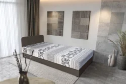 Fáni hagyományos heverő mély földszürke színű szövet és elefántos minta