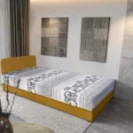 Fáni hagyományos heverő őszarany színű szövet és elefántos minta