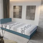 Fáni hagyományos heverő szürkés kadét színű szövet és elefántos minta