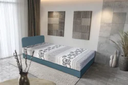 Fáni hagyományos heverő szürkés kadét színű szövet és elefántos minta