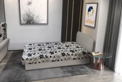 Virág hagyományos heverő ezüst serlegszürke színű szövet és Aroba virágos minta