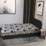 Virág hagyományos heverő fekete szövet és Aroba virágos minta