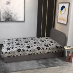 Virág hagyományos heverő kvarcszürke színű szövet és Aroba virágos minta