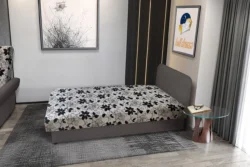 Virág hagyományos heverő kvarcszürke színű szövet és Aroba virágos minta